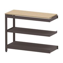 コモンファニチャー　CUSL-124TKA-HD　シェルフ ロー アジャスタータイプ 連増 樹脂エッジ　W1200×D450×H950［ブラウン×オークライト］