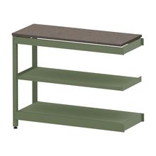 コモンファニチャー　CUSL-124TKA-QN　シェルフ ロー アジャスタータイプ 連増 樹脂エッジ　W1200×D450×H950［グリーン×ノルディックバーチ］