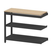 コモンファニチャー　CUSL-124TKA-TD　シェルフ ロー アジャスタータイプ 連増 樹脂エッジ　W1200×D450×H950［ブラック×オークライト］