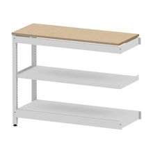 コモンファニチャー　CUSL-124TKA-WD　シェルフ ロー アジャスタータイプ 連増 樹脂エッジ　W1200×D450×H950［ホワイトグレー×オークライト］