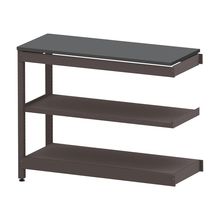 コモンファニチャー　CUSL-124TNA-HC　シェルフ ロー アジャスタータイプ 連増 樹脂エッジ　W1200×D450×H950［ブラウン×ダークグレー］