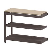 コモンファニチャー　CUSL-124TNA-HE　シェルフ ロー アジャスタータイプ 連増 樹脂エッジ　W1200×D450×H950［ブラウン×ベージュ］