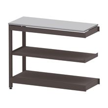 コモンファニチャー　CUSL-124TNA-HF　シェルフ ロー アジャスタータイプ 連増 樹脂エッジ　W1200×D450×H950［ブラウン×ライトグレー］