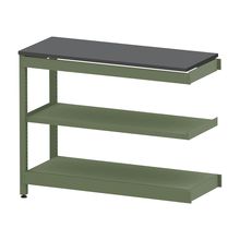 コモンファニチャー　CUSL-124TNA-QC　シェルフ ロー アジャスタータイプ 連増 樹脂エッジ　W1200×D450×H950［グリーン×ダークグレー］