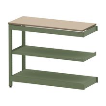 コモンファニチャー　CUSL-124TNA-QE　シェルフ ロー アジャスタータイプ 連増 樹脂エッジ　W1200×D450×H950［グリーン×ベージュ］