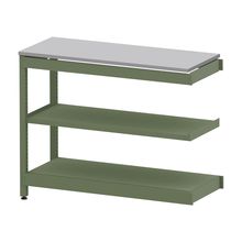 コモンファニチャー　CUSL-124TNA-QF　シェルフ ロー アジャスタータイプ 連増 樹脂エッジ　W1200×D450×H950［グリーン×ライトグレー］