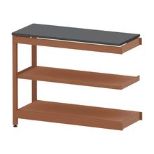 コモンファニチャー　CUSL-124TNA-RC　シェルフ ロー アジャスタータイプ 連増 樹脂エッジ　W1200×D450×H950［オレンジ×ダークグレー］