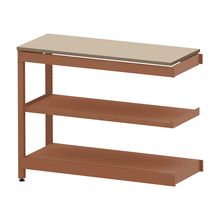 コモンファニチャー　CUSL-124TNA-RE　シェルフ ロー アジャスタータイプ 連増 樹脂エッジ　W1200×D450×H950［オレンジ×ベージュ］