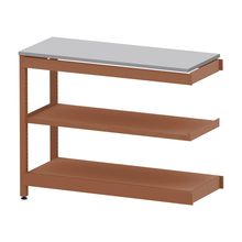 コモンファニチャー　CUSL-124TNA-RF　シェルフ ロー アジャスタータイプ 連増 樹脂エッジ　W1200×D450×H950［オレンジ×ライトグレー］