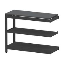 コモンファニチャー　CUSL-124TNA-TC　シェルフ ロー アジャスタータイプ 連増 樹脂エッジ　W1200×D450×H950［ブラック×ダークグレー］