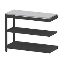 コモンファニチャー　CUSL-124TNA-TF　シェルフ ロー アジャスタータイプ 連増 樹脂エッジ　W1200×D450×H950［ブラック×ライトグレー］