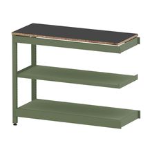 コモンファニチャー　CUSL-124TWA-QC　シェルフ ロー アジャスタータイプ 連増　W1200×D450×H950［グリーン×ダークグレー］