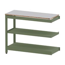 コモンファニチャー　CUSL-124TWA-QF　シェルフ ロー アジャスタータイプ 連増　W1200×D450×H950［グリーン×ライトグレー］