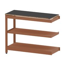 コモンファニチャー　CUSL-124TWA-RC　シェルフ ロー アジャスタータイプ 連増　W1200×D450×H950［オレンジ×ダークグレー］