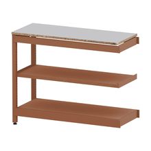 コモンファニチャー　CUSL-124TWA-RF　シェルフ ロー アジャスタータイプ 連増　W1200×D450×H950［オレンジ×ライトグレー］