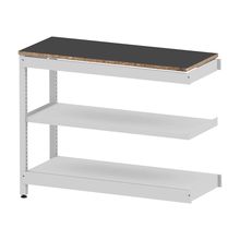 コモンファニチャー　CUSL-124TWA-WC　シェルフ ロー アジャスタータイプ 連増　W1200×D450×H950［ホワイトグレー×ダークグレー］