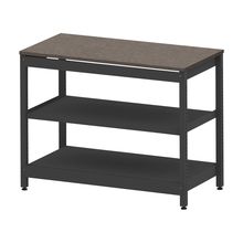 コモンファニチャー　CUSL-126GKA-TN　シェルフ ロー アジャスタータイプ 単体 樹脂エッジ　W1200×D600×H950［ブラック×ノルディックバーチ］