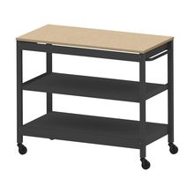 コモンファニチャー　CUSL-126GKC-TD　シェルフ ロー キャスタータイプ 木目天板　W1200×D600×H1030［ブラック×オークライト］