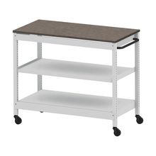 コモンファニチャー　CUSL-126GKC-WN　シェルフ ロー キャスタータイプ 木目天板　W1200×D600×H1030［ホワイトグレー×ノルディックバーチ］