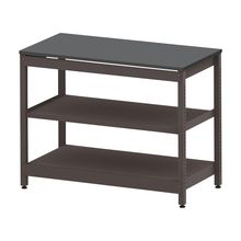 コモンファニチャー　CUSL-126GNA-HC　シェルフ ロー アジャスタータイプ 単体 樹脂エッジ　W1200×D600×H950［ブラウン×ダークグレー］