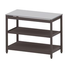 コモンファニチャー　CUSL-126GNA-HF　シェルフ ロー アジャスタータイプ 単体 樹脂エッジ　W1200×D600×H950［ブラウン×ライトグレー］