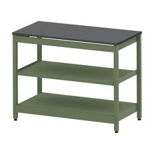 コモンファニチャー　CUSL-126GNA-QC　シェルフ ロー アジャスタータイプ 単体 樹脂エッジ　W1200×D600×H950［グリーン×ダークグレー］