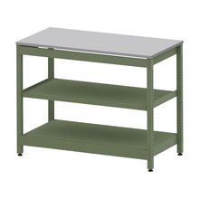 コモンファニチャー　CUSL-126GNA-QF　シェルフ ロー アジャスタータイプ 単体 樹脂エッジ　W1200×D600×H950［グリーン×ライトグレー］