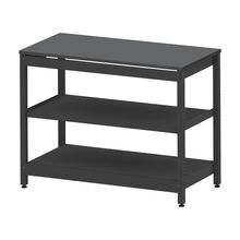 コモンファニチャー　CUSL-126GNA-TC　シェルフ ロー アジャスタータイプ 単体 樹脂エッジ　W1200×D600×H950［ブラック×ダークグレー］