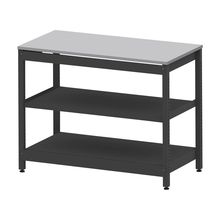 コモンファニチャー　CUSL-126GNA-TF　シェルフ ロー アジャスタータイプ 単体 樹脂エッジ　W1200×D600×H950［ブラック×ライトグレー］