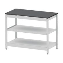 コモンファニチャー　CUSL-126GNA-WC　シェルフ ロー アジャスタータイプ 単体 樹脂エッジ　W1200×D600×H950［ホワイトグレー×ダークグレー］