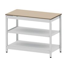 コモンファニチャー　CUSL-126GNA-WE　シェルフ ロー アジャスタータイプ 単体 樹脂エッジ　W1200×D600×H950［ホワイトグレー×ベージュ］