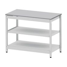 コモンファニチャー　CUSL-126GNA-WF　シェルフ ロー アジャスタータイプ 単体 樹脂エッジ　W1200×D600×H950［ホワイトグレー×ライトグレー］