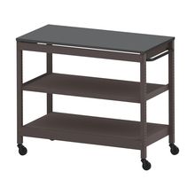 コモンファニチャー　CUSL-126GNC-HC　シェルフ ロー キャスタータイプ 樹脂エッジ　W1200×D600×H1030［ブラウン×ダークグレー］