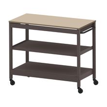 コモンファニチャー　CUSL-126GNC-HE　シェルフ ロー キャスタータイプ 樹脂エッジ　W1200×D600×H1030［ブラウン×ベージュ］