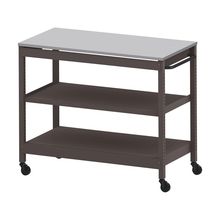 コモンファニチャー　CUSL-126GNC-HF　シェルフ ロー キャスタータイプ 樹脂エッジ　W1200×D600×H1030［ブラウン×ライトグレー］