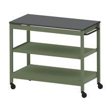 コモンファニチャー　CUSL-126GNC-QC　シェルフ ロー キャスタータイプ 樹脂エッジ　W1200×D600×H1030［グリーン×ダークグレー］