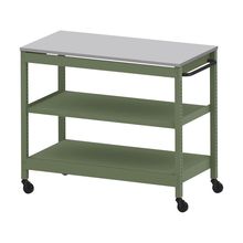 コモンファニチャー　CUSL-126GNC-QF　シェルフ ロー キャスタータイプ 樹脂エッジ　W1200×D600×H1030［グリーン×ライトグレー］