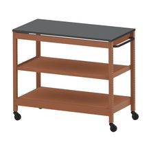 コモンファニチャー　CUSL-126GNC-RC　シェルフ ロー キャスタータイプ 樹脂エッジ　W1200×D600×H1030［オレンジ×ダークグレー］