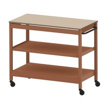 コモンファニチャー　CUSL-126GNC-RE　シェルフ ロー キャスタータイプ 樹脂エッジ　W1200×D600×H1030［オレンジ×ベージュ］