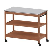 コモンファニチャー　CUSL-126GNC-RF　シェルフ ロー キャスタータイプ 樹脂エッジ　W1200×D600×H1030［オレンジ×ライトグレー］