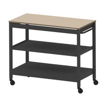 コモンファニチャー　CUSL-126GNC-TE　シェルフ ロー キャスタータイプ 樹脂エッジ　W1200×D600×H1030［ブラック×ベージュ］