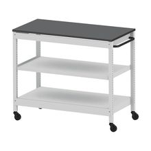 コモンファニチャー　CUSL-126GNC-WC　シェルフ ロー キャスタータイプ 樹脂エッジ　W1200×D600×H1030［ホワイトグレー×ダークグレー］