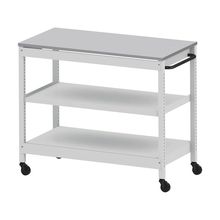 コモンファニチャー　CUSL-126GNC-WF　シェルフ ロー キャスタータイプ 樹脂エッジ　W1200×D600×H1030［ホワイトグレー×ライトグレー］