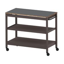 コモンファニチャー　CUSL-126GWC-HC　シェルフ ロー キャスタータイプ　W1200×D600×H1030［ブラウン×ダークグレー］