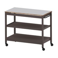 コモンファニチャー　CUSL-126GWC-HF　シェルフ ロー キャスタータイプ　W1200×D600×H1030［ブラウン×ライトグレー］