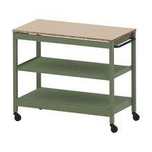 コモンファニチャー　CUSL-126GWC-QE　シェルフ ロー キャスタータイプ　W1200×D600×H1030［グリーン×ベージュ］