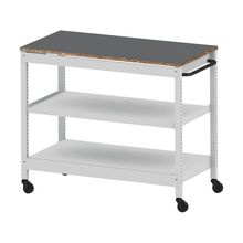 コモンファニチャー　CUSL-126GWC-WC　シェルフ ロー キャスタータイプ　W1200×D600×H1030［ホワイトグレー×ダークグレー］