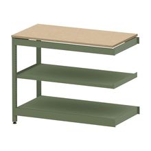 コモンファニチャー　CUSL-126TKA-QD　シェルフ ロー アジャスタータイプ 連増 樹脂エッジ　W1200×D600×H950［グリーン×オークライト］