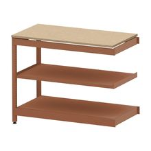 コモンファニチャー　CUSL-126TKA-RD　シェルフ ロー アジャスタータイプ 連増 樹脂エッジ　W1200×D600×H950［オレンジ×オークライト］