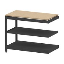 コモンファニチャー　CUSL-126TKA-TD　シェルフ ロー アジャスタータイプ 連増 樹脂エッジ　W1200×D600×H950［ブラック×オークライト］